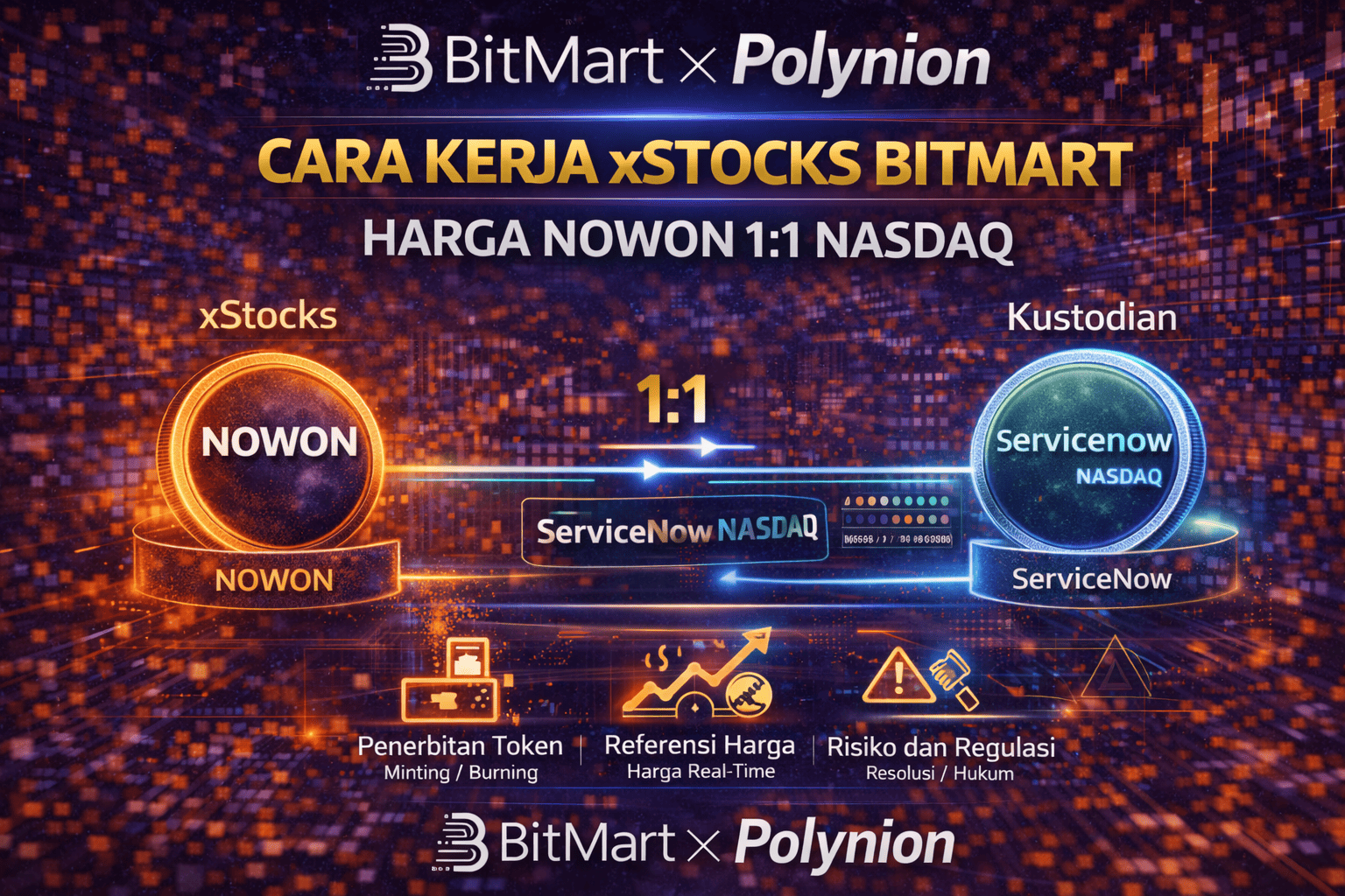Cara Kerja xStocks BitMart, Harga NOWON 1:1 Nasdaq