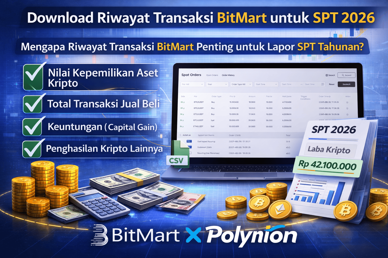 Format Laporan BitMart Pajak untuk SPT 2026