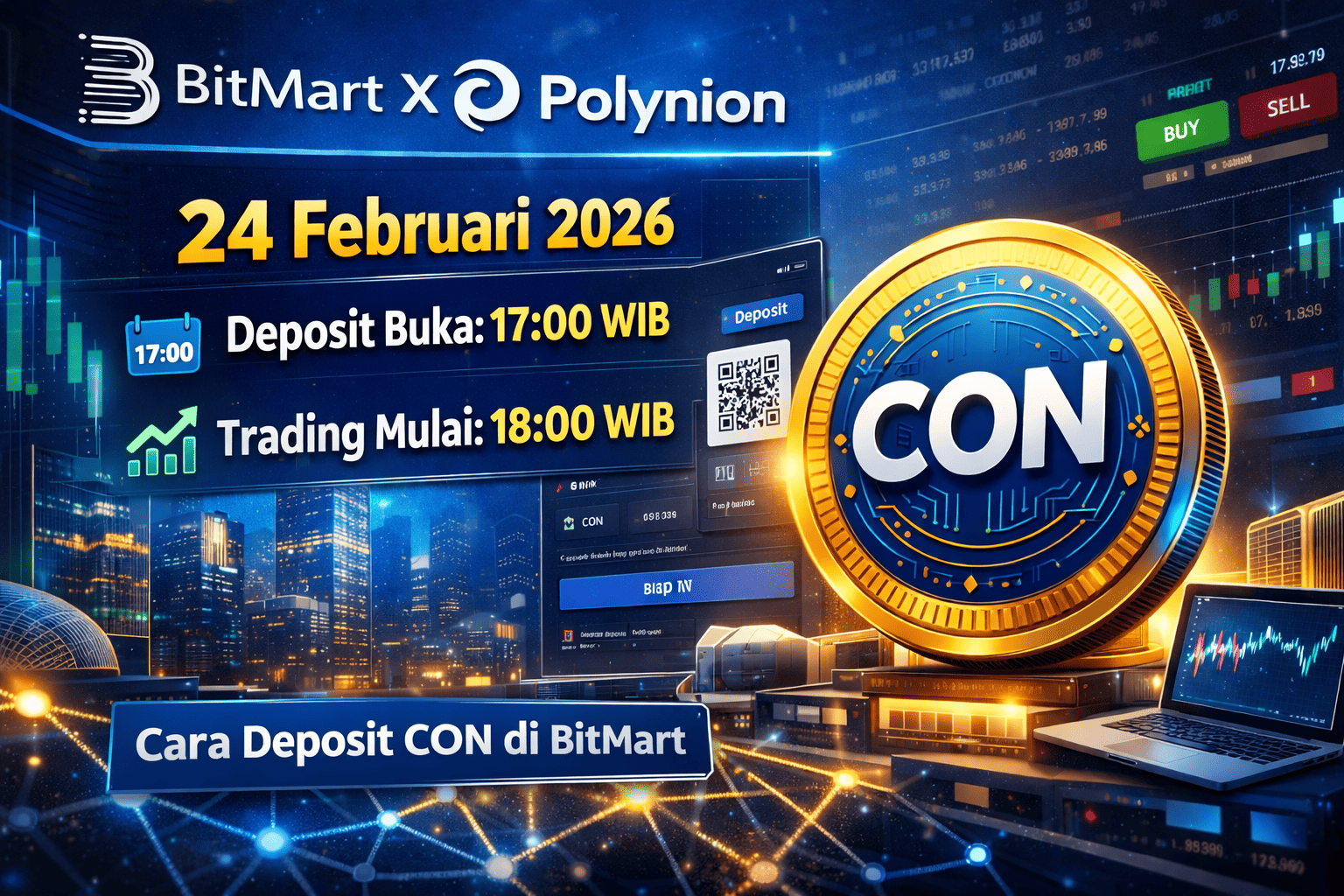 Cara Deposit CON di BitMart 24 Februari 2026 WIB