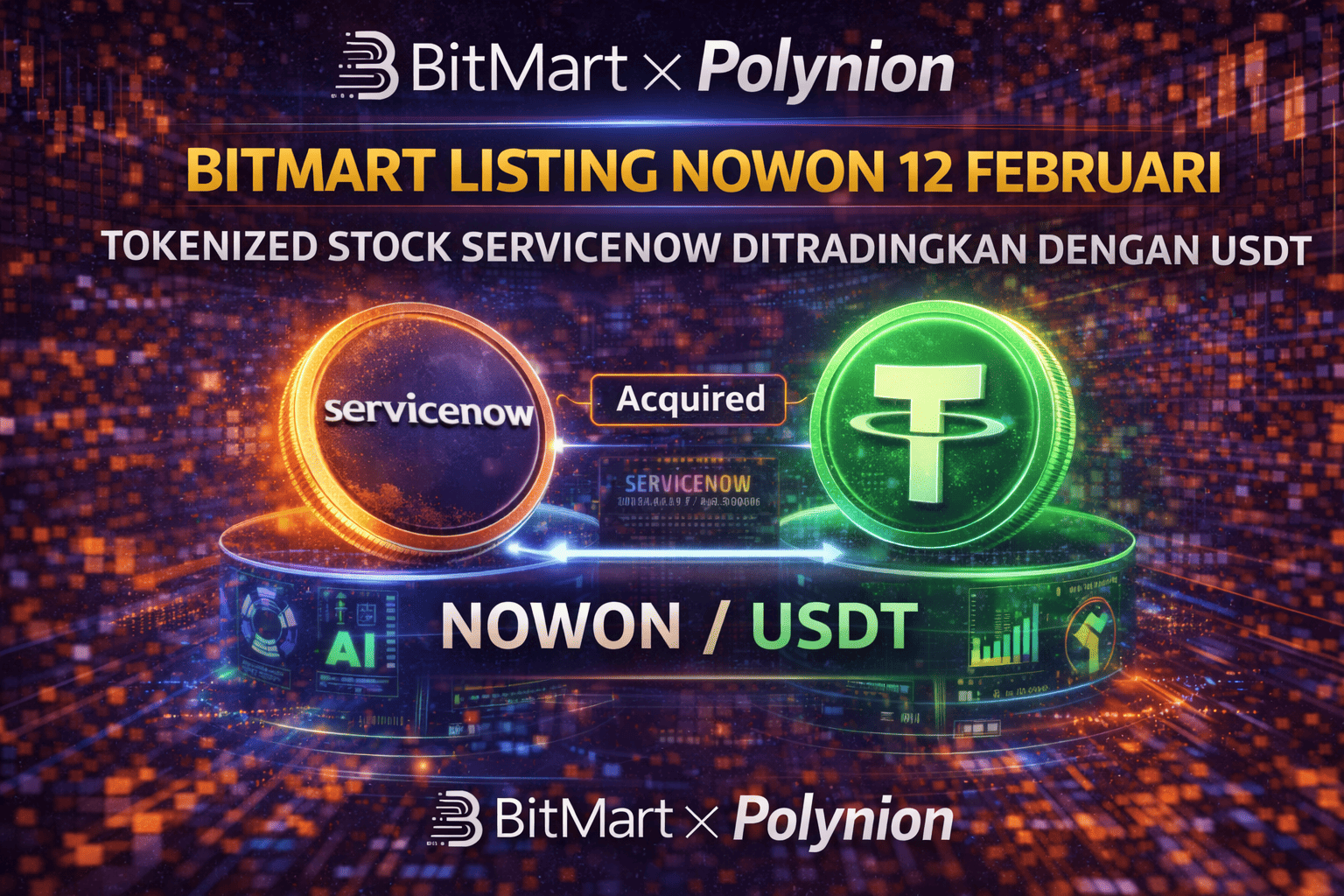 BitMart Listing NOWON 12 Februari, Tokenized NOW