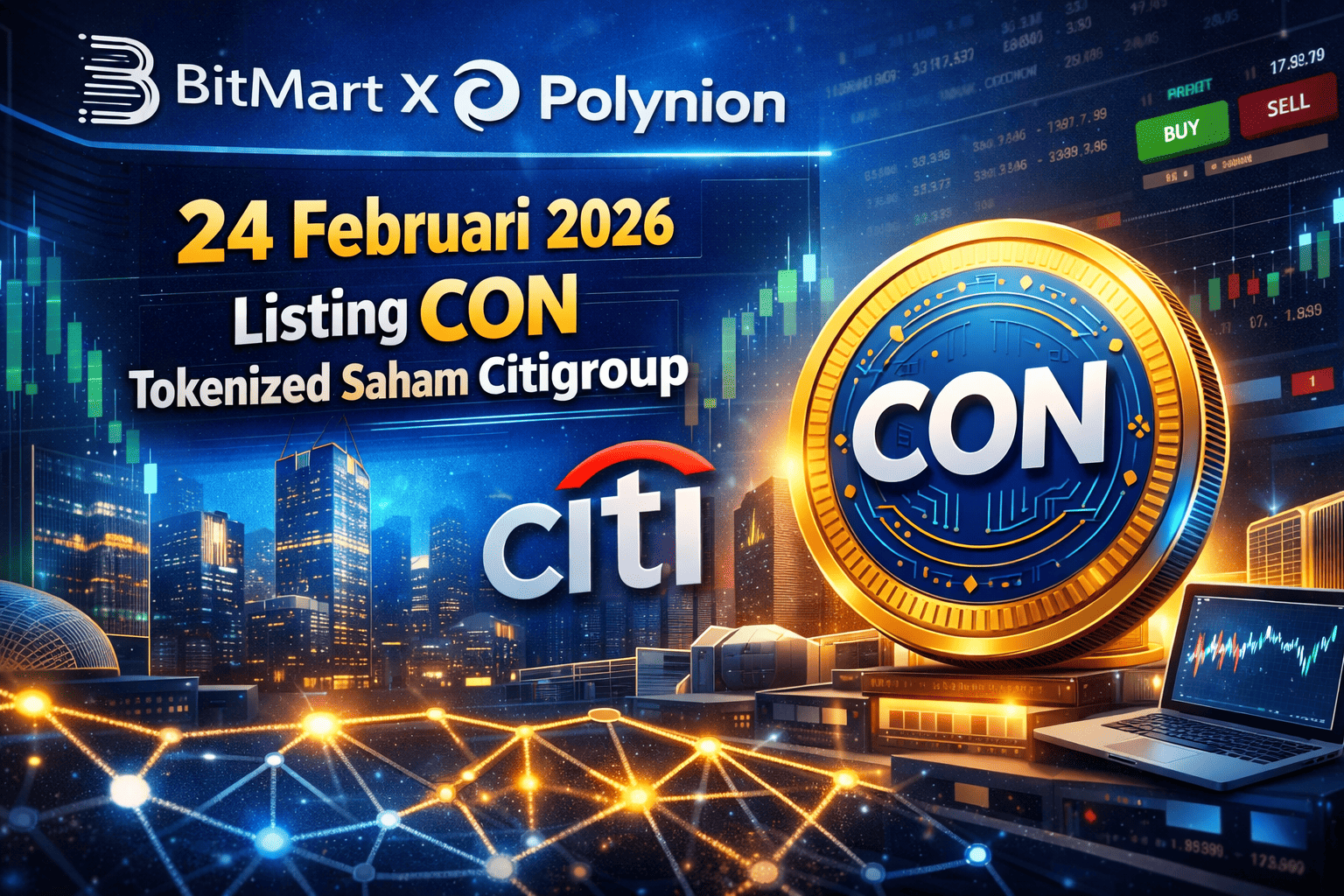 BitMart Listing CON 24 Februari 2026 Token Saham Citi